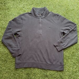 Brooks Brothers Black Quarter Zip Pullover Sweater Mens Large Cotton Blend